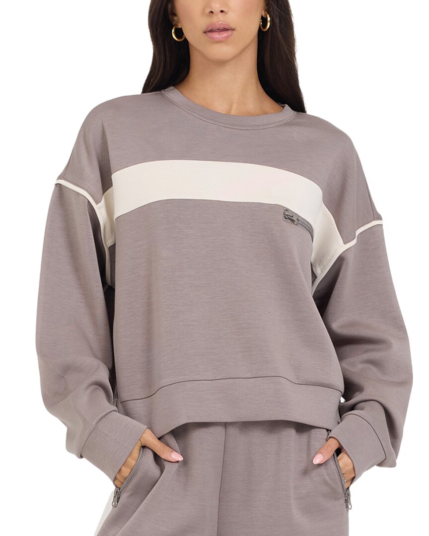 

Винтажный флисовый топ Havana Colorblock Cloud с круглым вырезом Vintage Havana, коричневый
