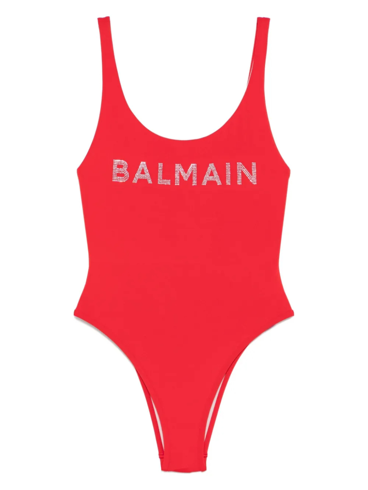 

Купальник с логотипом Balmain, красный