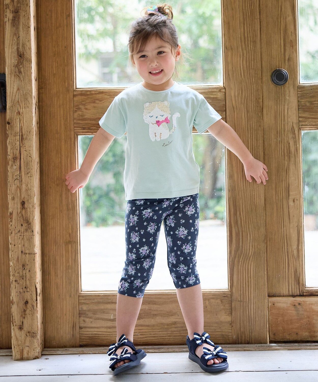 Леггинсы до локтя ANY KIDS, Navy x Floral Print [575]