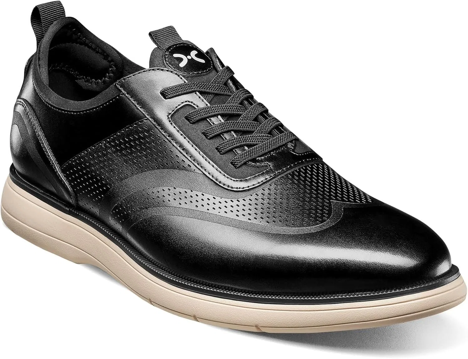 Туфли Stacy Adams Herren Edgewood Wingtip Elastic LaceOxford, Black