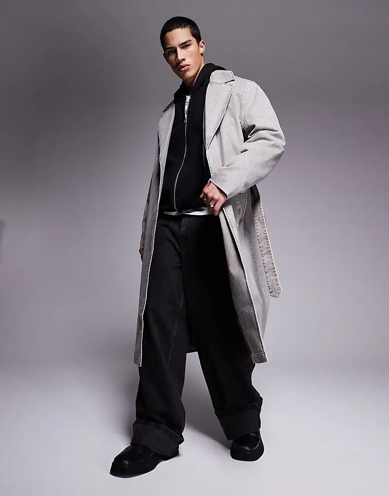 

Большой тренчкот цвета мытого камня ASOS DESIGN