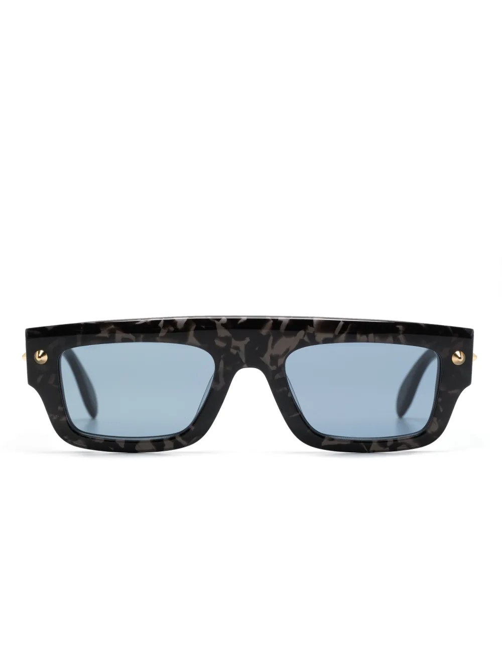 

Солнцезащитные очки в прямоугольной оправе с шипами Alexander McQueen Eyewear, черный