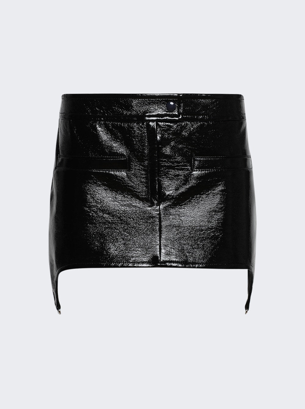 

Мини-юбка с виниловыми подтяжками CourrÃ¨ges, черный