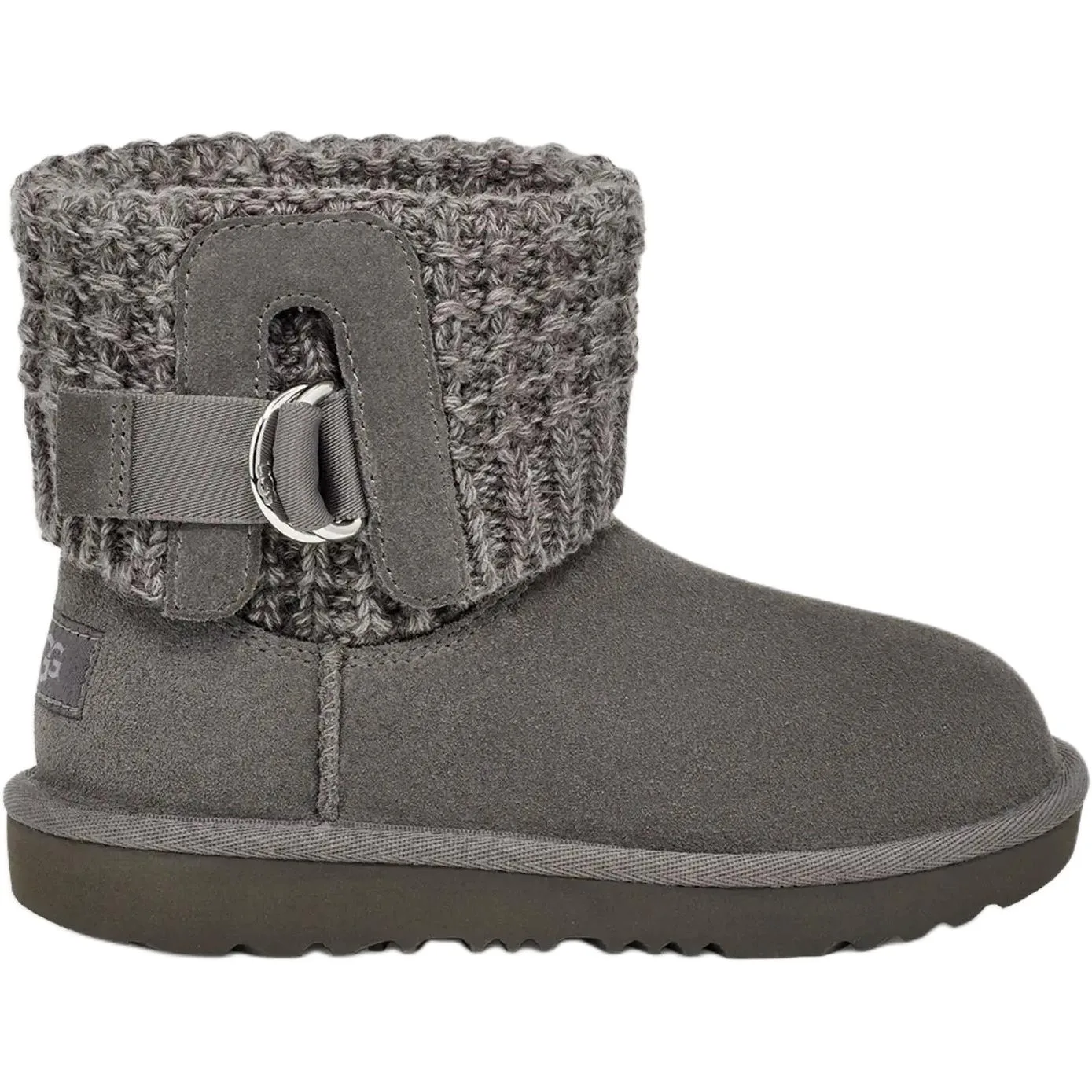 UGG Детские серые ботинки с противоскользящей и износостойкой подошвой — фото 3