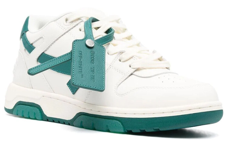 Кроссовки мужские Off-White Out Of Office, белый / изумрудный — фото 2