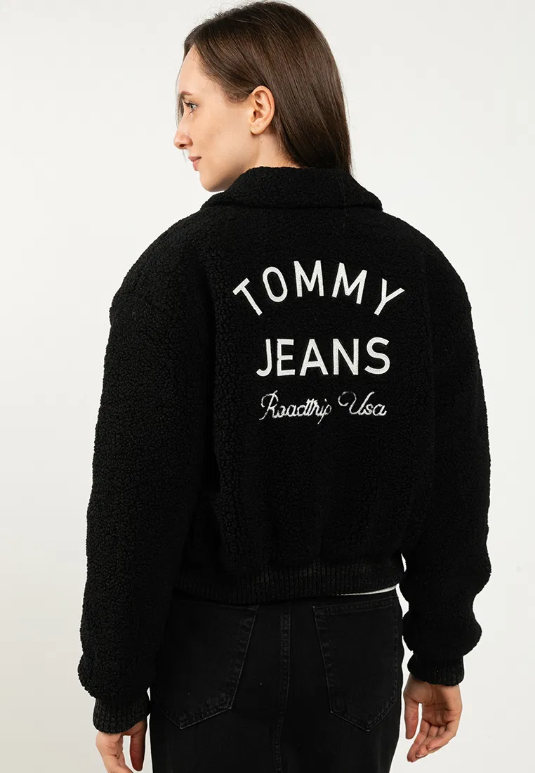 Куртка-бомбер Teddy Varsity, Tommy Jeans Tommy Hilfiger, черный — фото 2