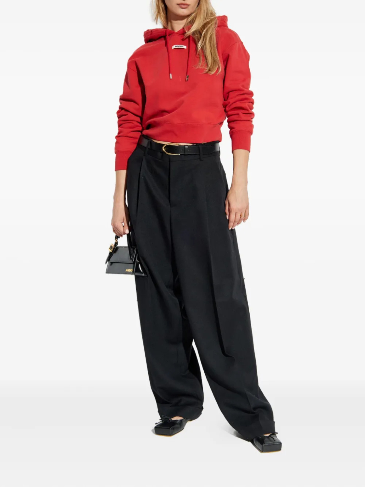 Толстовка с капюшоном и нашивкой-логотипом Jacquemus, красный — фото 2