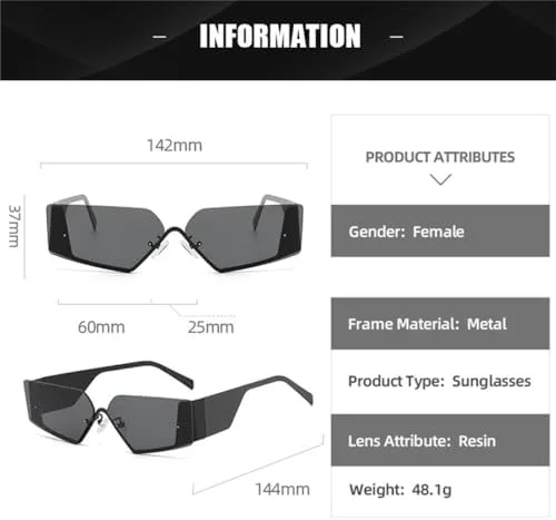 

Солнцезащитные очки в форме «кошачий глаз» с металлической оправой и широкими дужками, винтажные, с защитой от ультрафиолета UV400, для женщин и мужчин MTZJH, Black