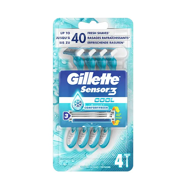 

Одноразовые бритвы Sensor 3 Cool Gillette, 4 UD