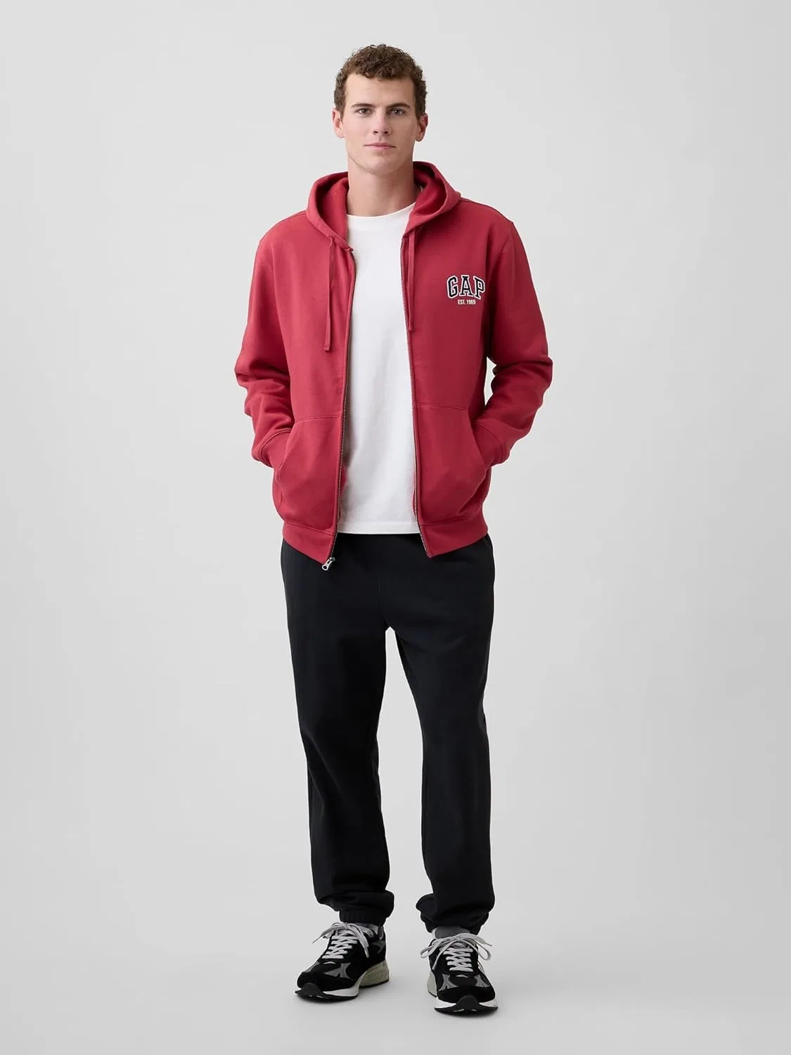 Мужская толстовка GAP с капюшоном, логотип, на молнии, основана в 1969 году — фото 3