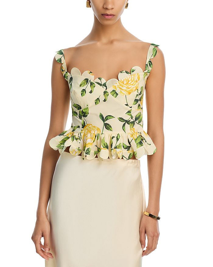 

Топ с баской Oscar de la Renta, желтый
