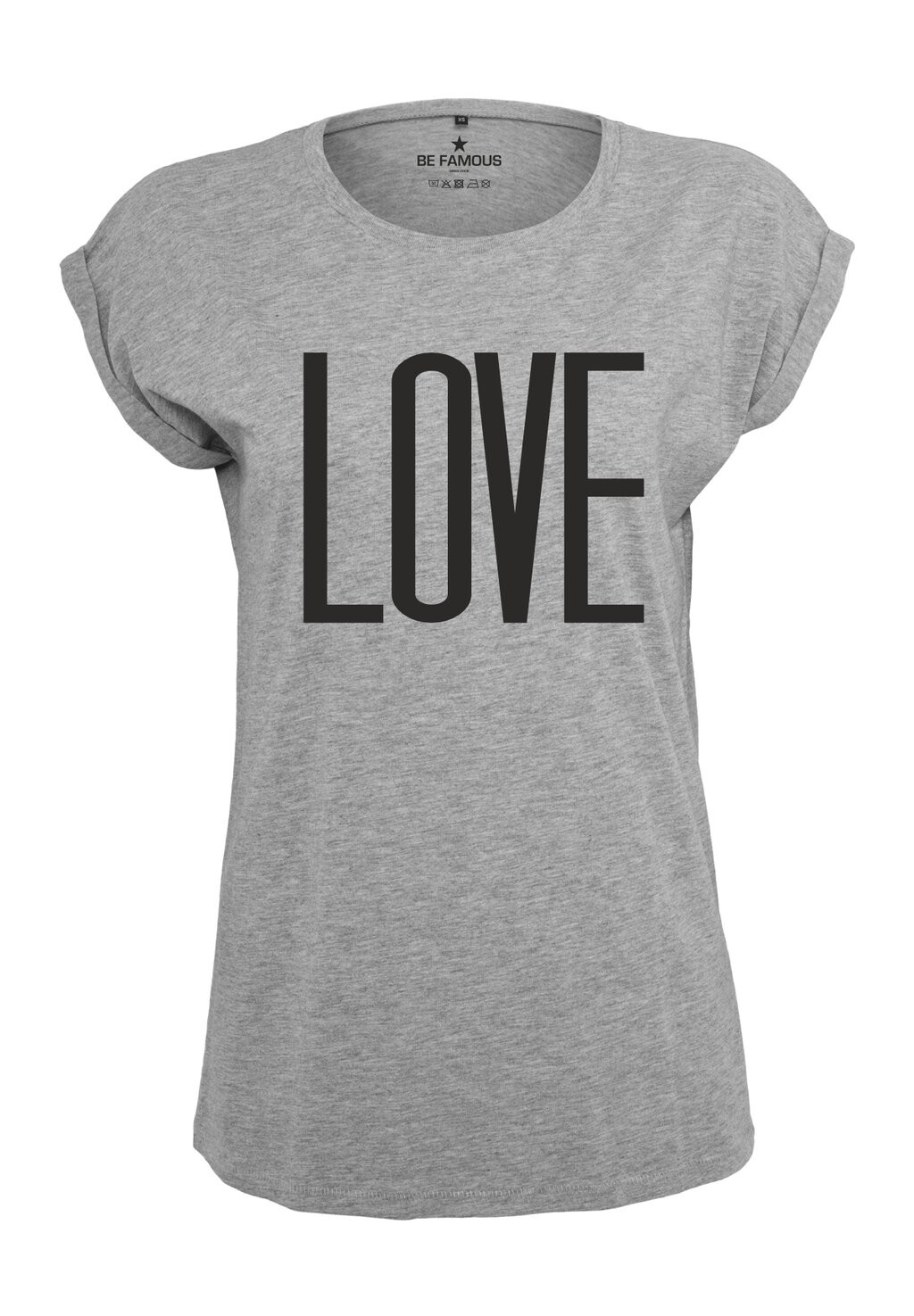 

Футболка с принтом CLASSIC ROLL UP BIGLOVE Be Famous, серый
