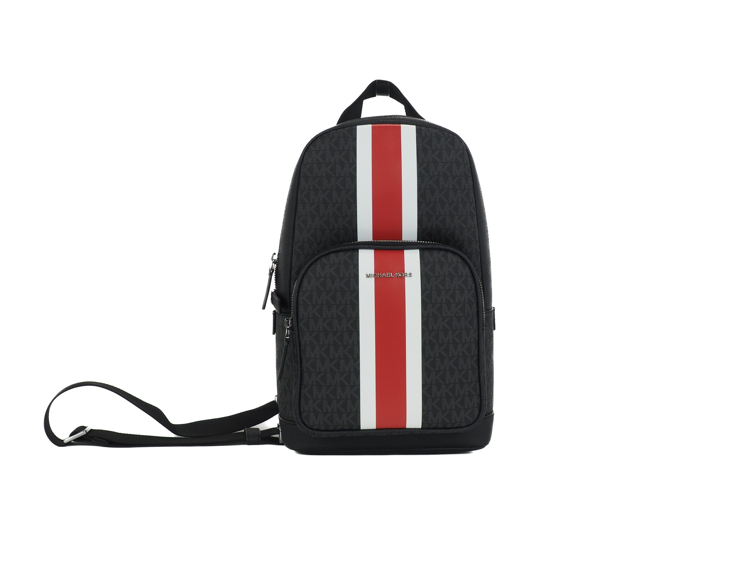 

Сумка-слинг Cooper Medium Signature PVC Varsity Stripe Commuter Slingpack Crossbody (черная Signature/огненно-красная) Michael Kors