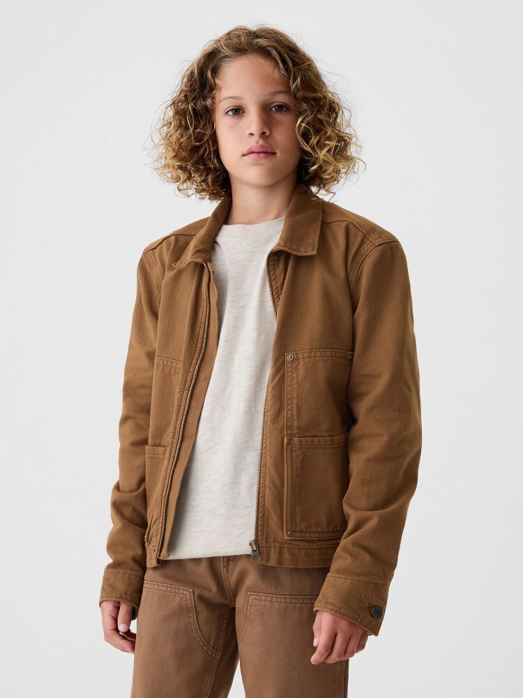 

Детская джинсовая куртка плотника Gap, коричневый