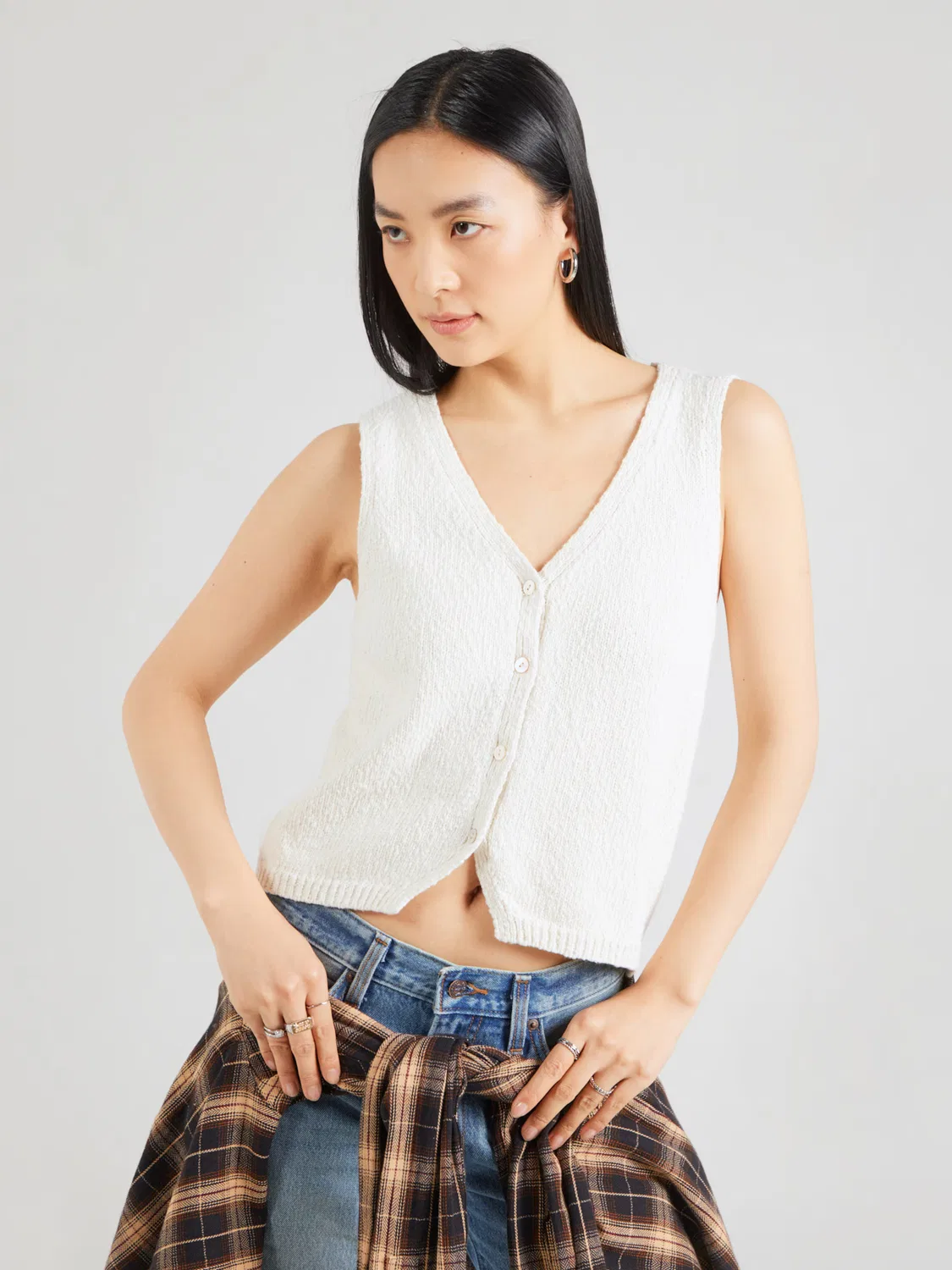Вязаный кардиган 'Helen Mini Boucle Vest' Levi'S , White — фото 3