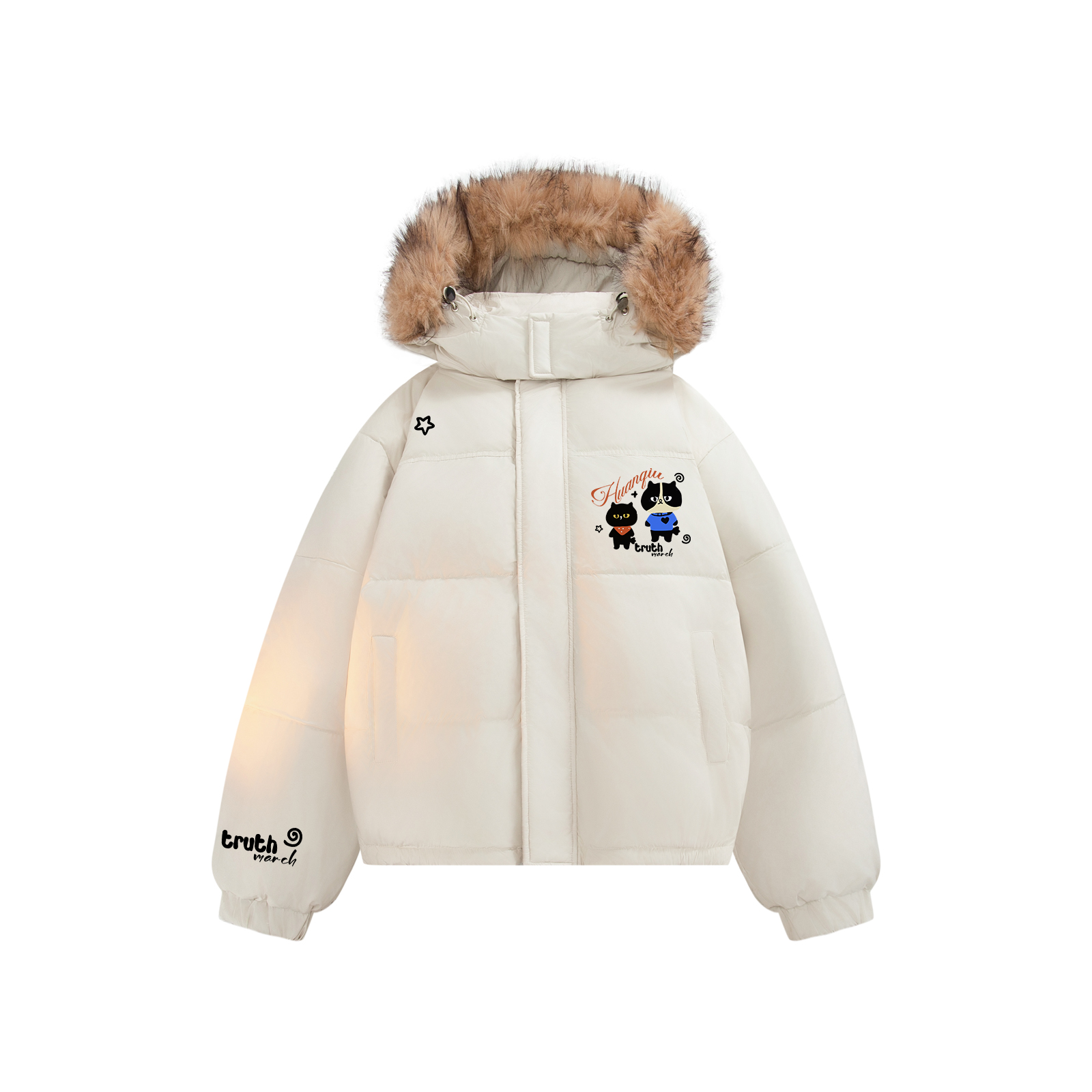 

Пуховик Unisex Thickened Puffer HUANQIU, бежевый оранжевый