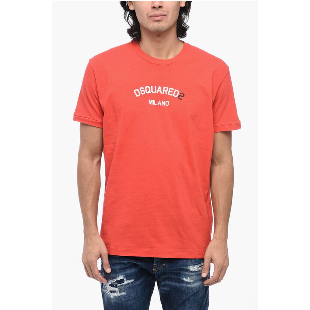 

Футболка из хлопка с круглым вырезом и принтом спереди Dsquared2, Red