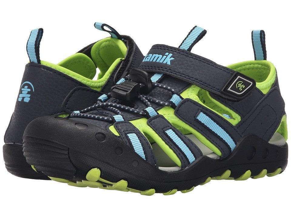 

Детские сандалии Kamik Crab Sandal, черные, из искусственной кожи, с круглым носком, модель Fisherman, JOBB567