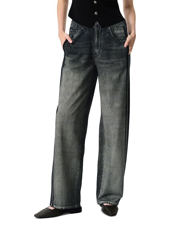 

Широкие спортивные брюки Miramar из хлопковой махровой ткани rag & bone, черный