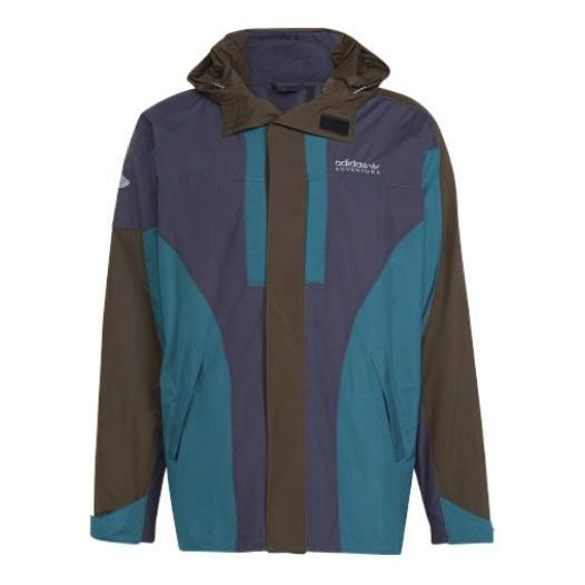 

Куртка Men's adidas originals Contrasting Colors Sports Hooded Jacket Green Blue HF4803