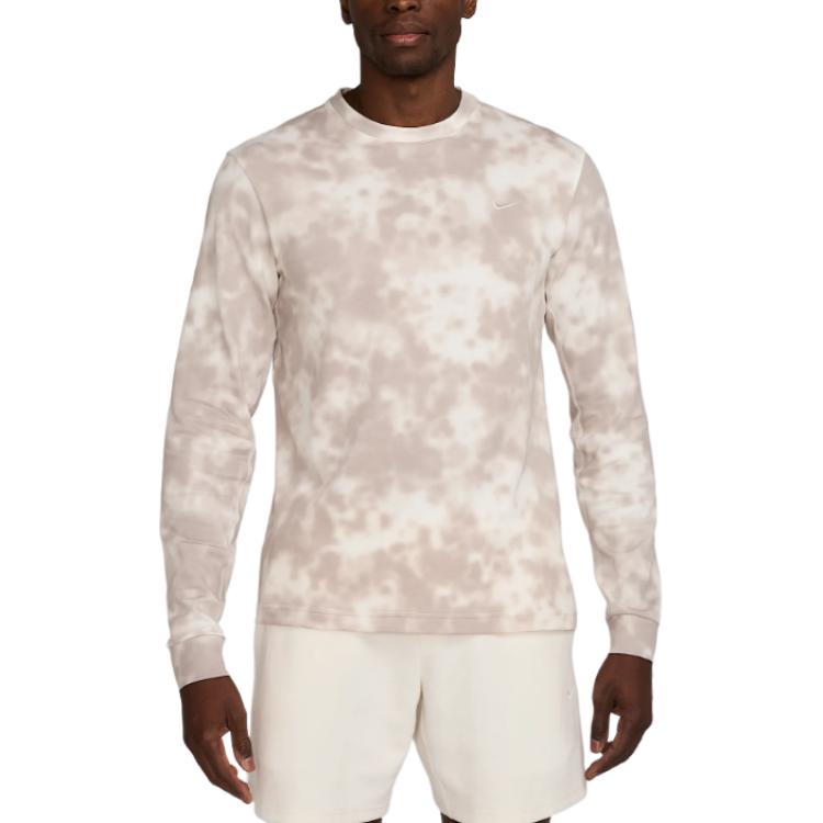 

Мужская основная футболка Dri FIT с длинным рукавом для фитнеса Nike, бежевый