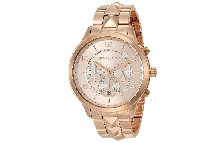 

Michael Kors Женские наручные часы MK6713 с кварцевым механизмом, ремешком из нержавеющей стали, диаметром 44 мм и циферблатом цвета розового золота