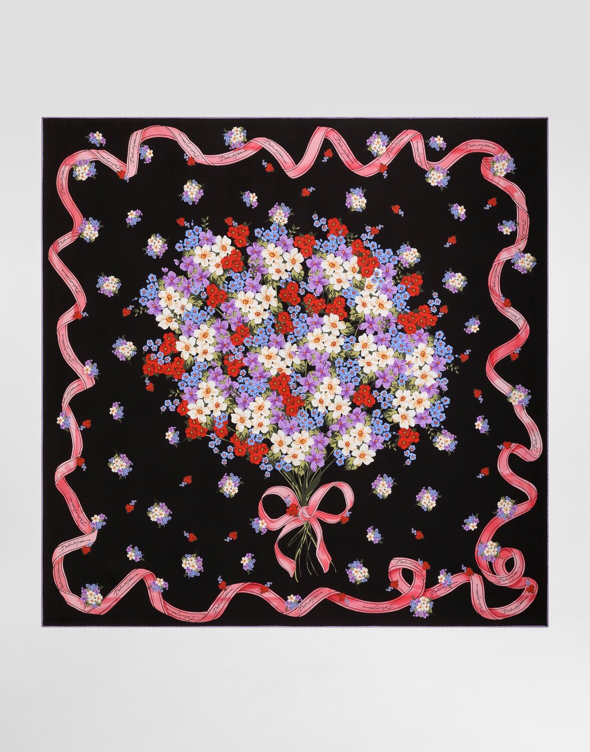 

Малый платок из шелкового твила с цветочным принтом 90x90 DOLCE & GABBANA, мультиколор