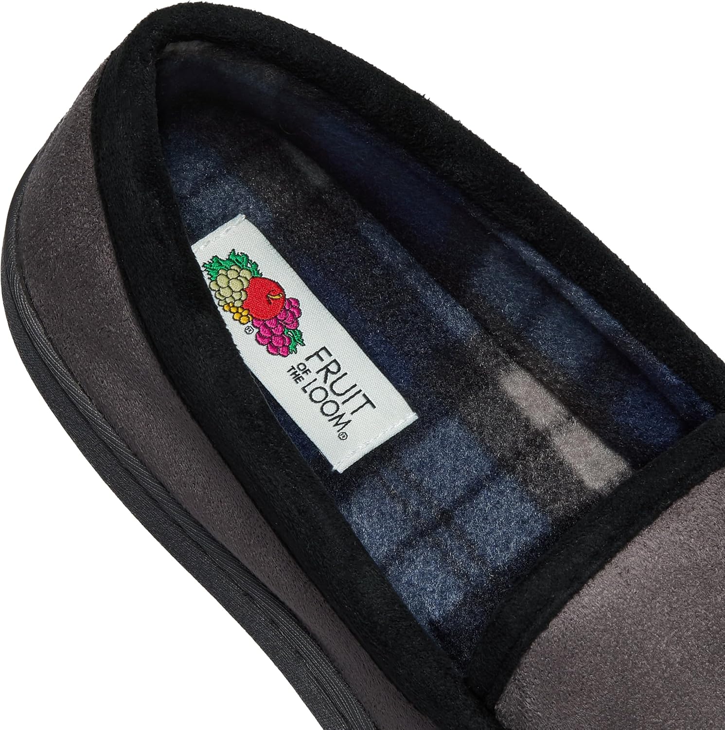 Мужские домашние тапочки Fruit of the Loom с эффектом памяти, для дома и улицы - мягкие уютные тапочки из микрозамши, теплые домашние тапочки, размеры 7-14, серый — фото 3