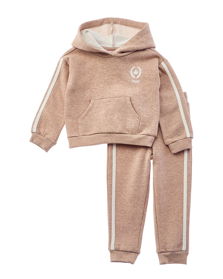 

Комплект из 2 предметов: флисовая толстовка с капюшоном и брюки Juicy Couture, цвет assorted
