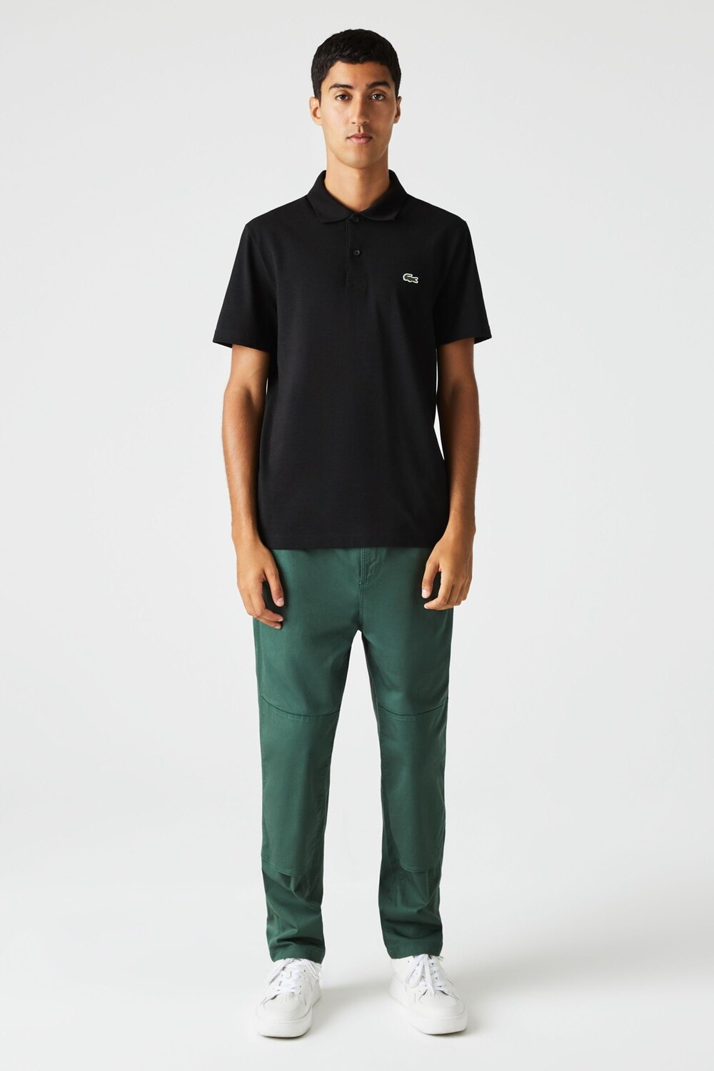 

Классическая рубашка-поло из полиэстера и хлопка Lacoste, черный