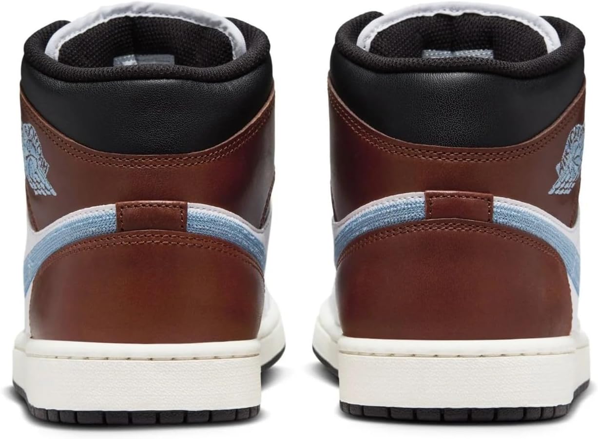 Мужские кроссовки Nike Air Jordan 1 Mid SE, белый/черный/серый — фото 4