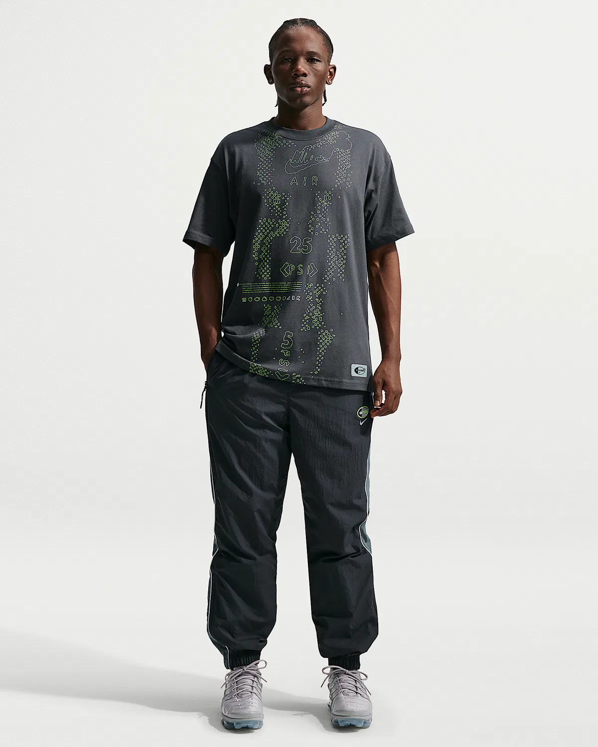 Мужская футболка Max90 Nike Sportswear, Dark Smoke Grey/Neon Yellow — фото 4
