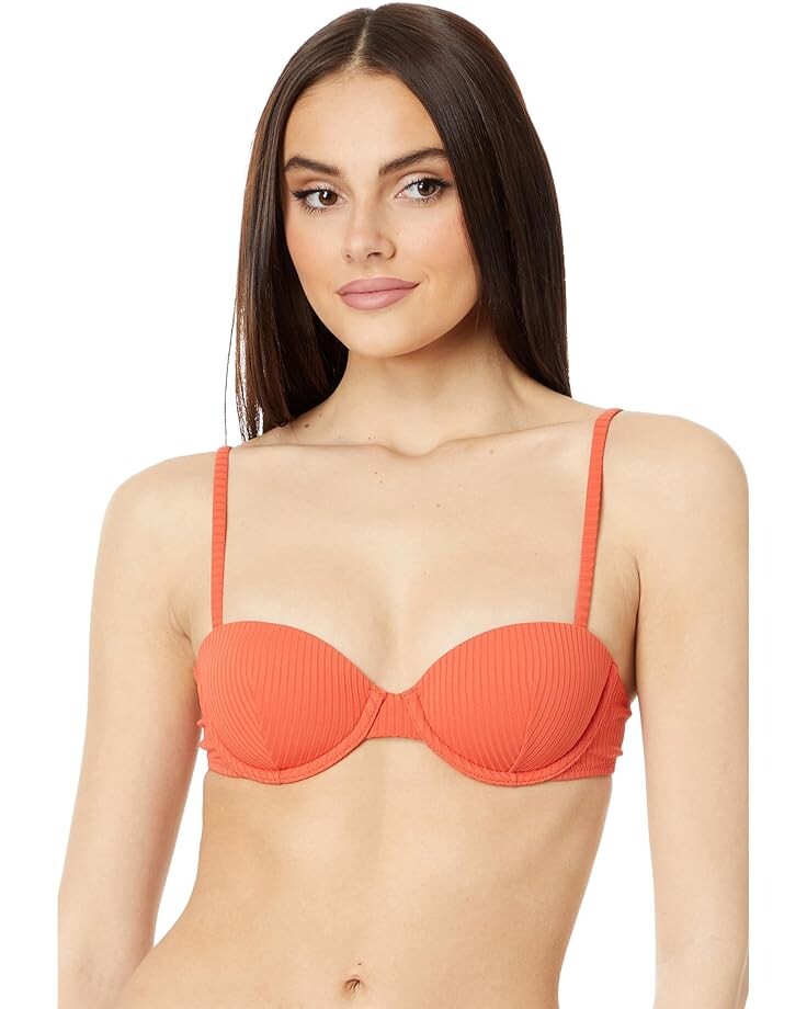 

Топ бикини Madewell Ribbed Balconette, цвет Coastal Orange