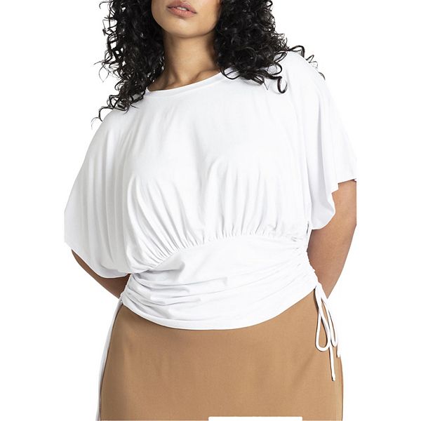 

Футболка с запахом для женщин plus size Eloquii, White