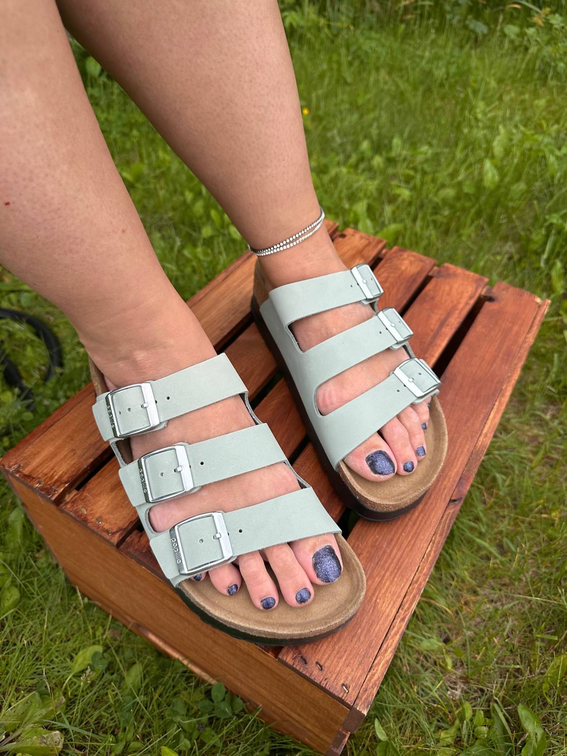 Women's Florida Nubuck Platform Sandals In Pure Sage Birkenstock, Pure Sage — фото 2