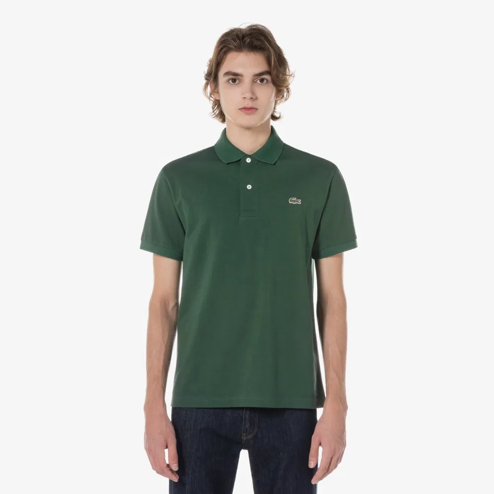 Мужское поло Lacoste классического кроя, зелёное