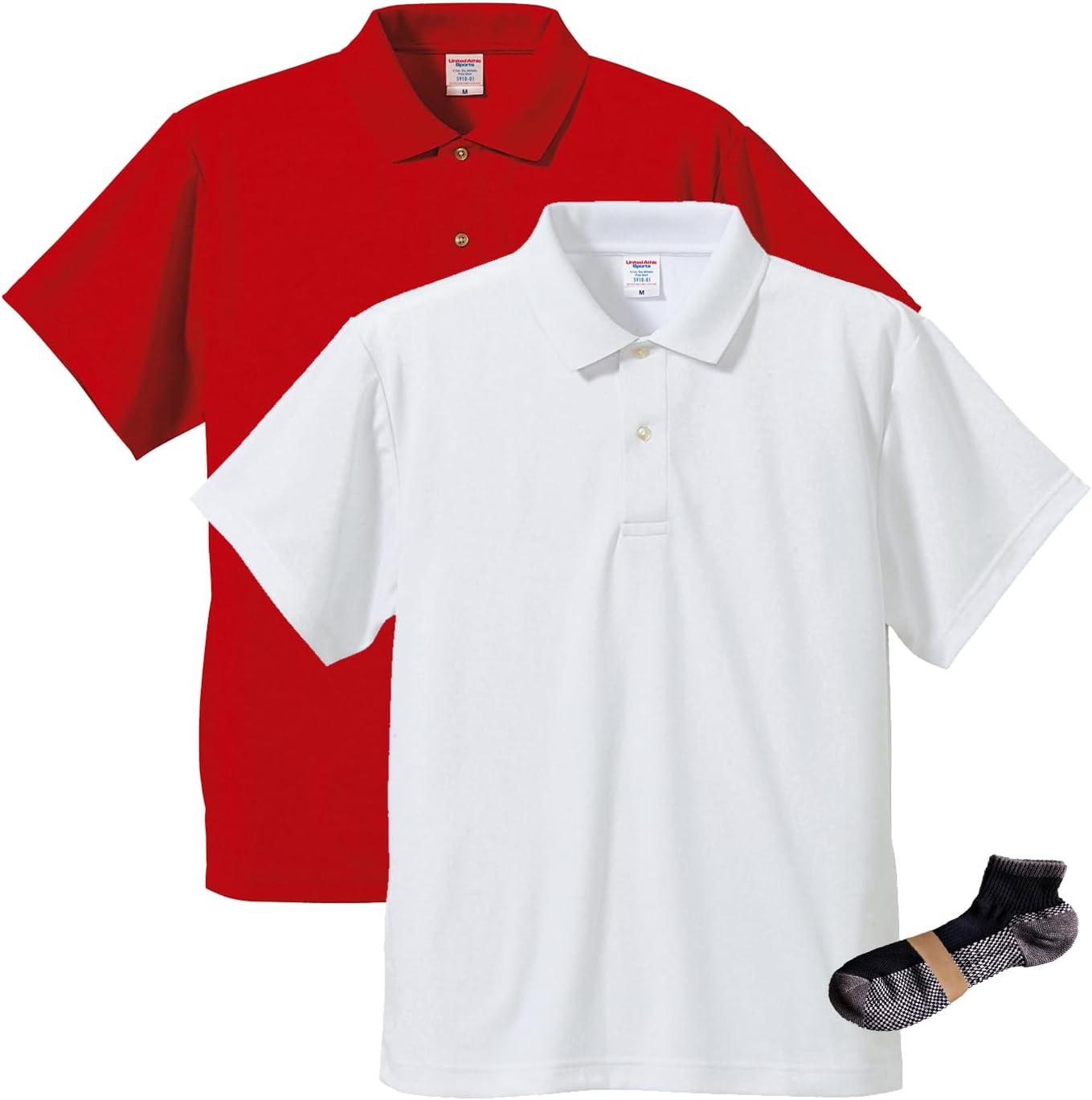 

Спортивная поло-рубашка Dry Athletic мужская United Athle, бело-красный