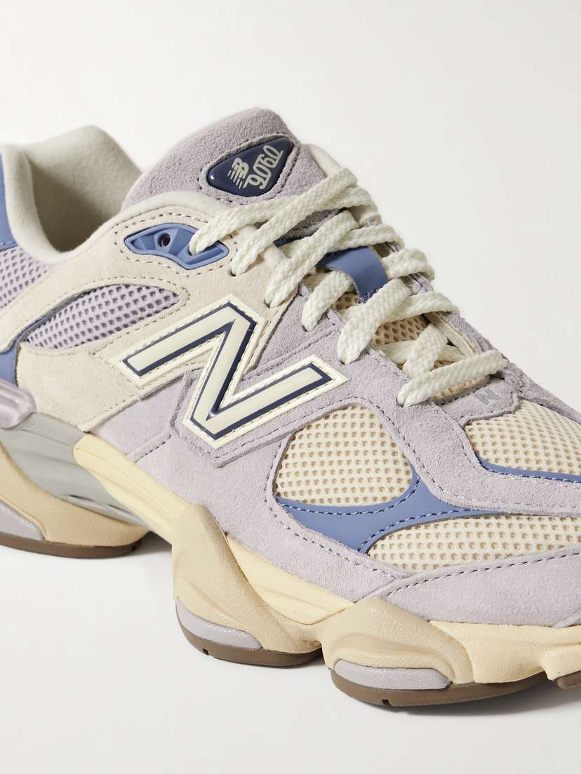 Кроссовки из замши и сетки с отделкой из резины и кожи 9060 New Balance, голубой — фото 4