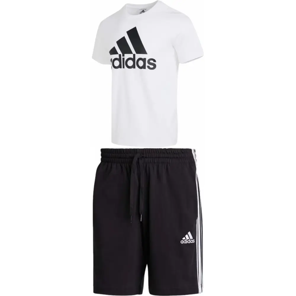 

Повседневный спортивный мужской комплект белый + черный Adidas, черный