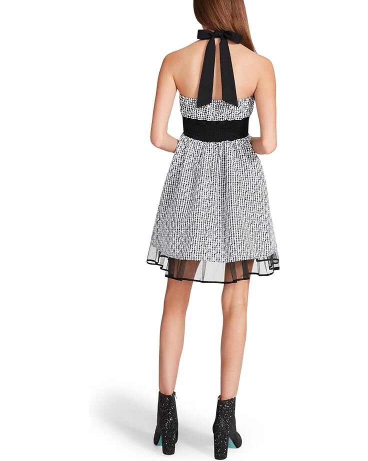 

Платье Betsey Johnson Gingham Eyelet Halter Fit-and-Flare Dress, черный