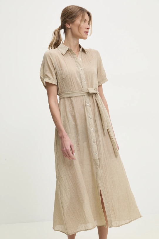 

Льняное платье Answear.Lab, бежевый
