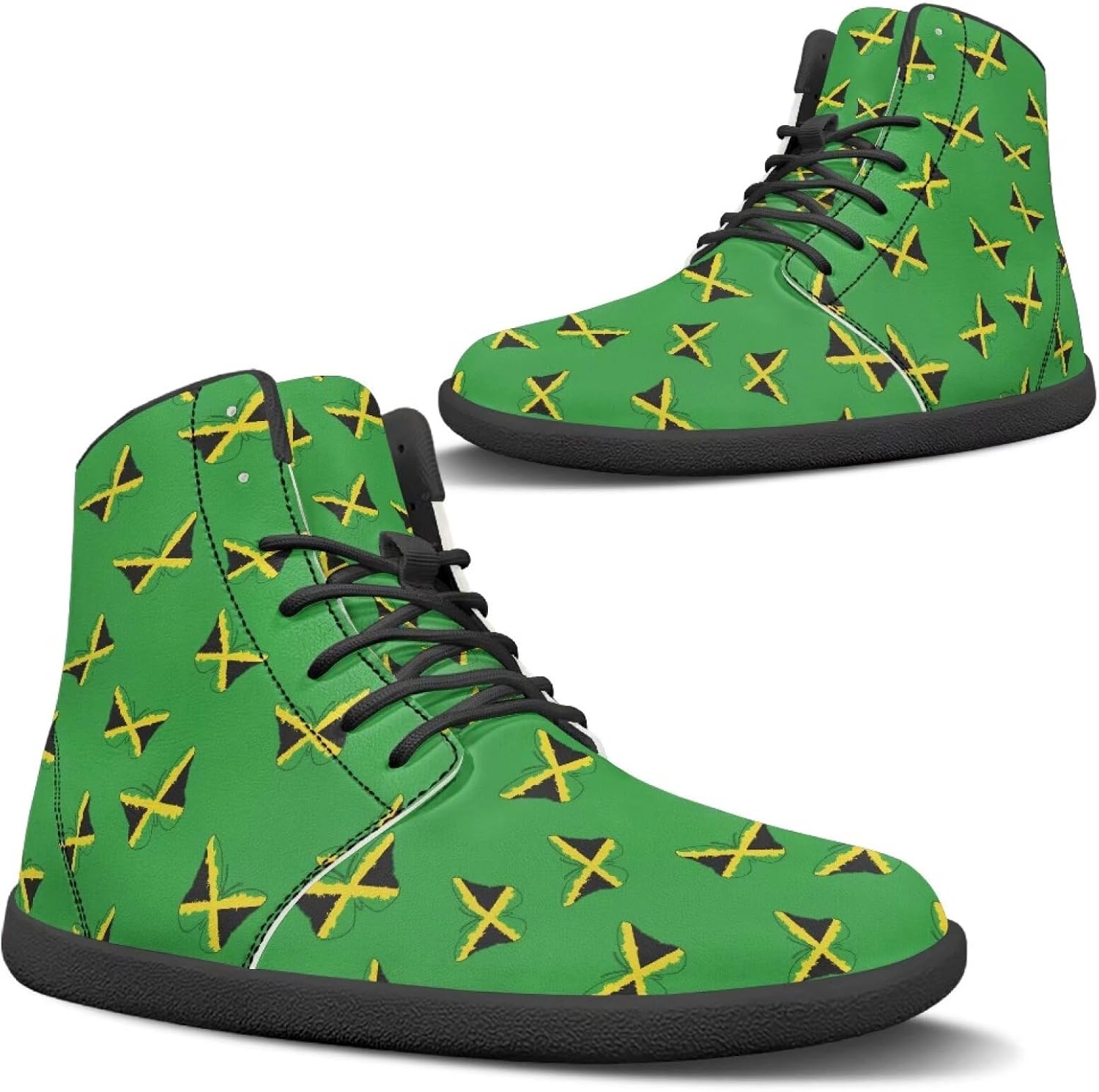 

Широкие кроссовки для ходьбы, унисекс Qoiuvncy, Jamaica Butterfly Flag