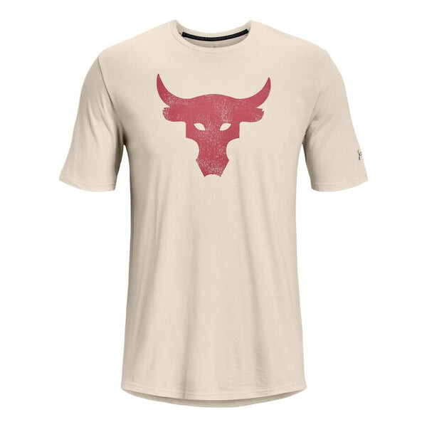 

Футболка project rock brahma bull short sleeve t-shirt 'beige red' Under Armour, белый