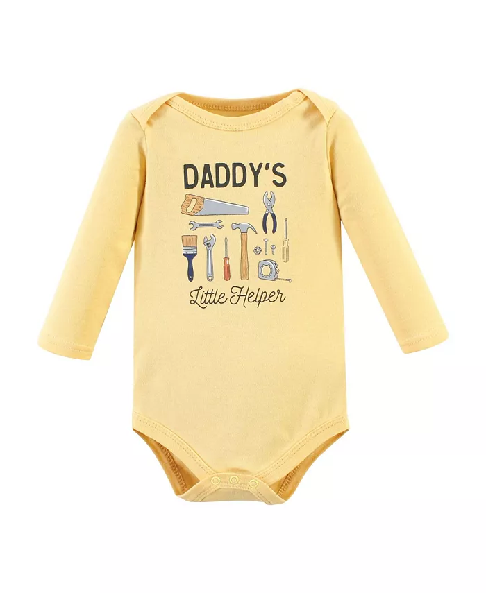 Детский хлопковый боди с длинным рукавом 3 шт Hudson Baby, синий — фото 3