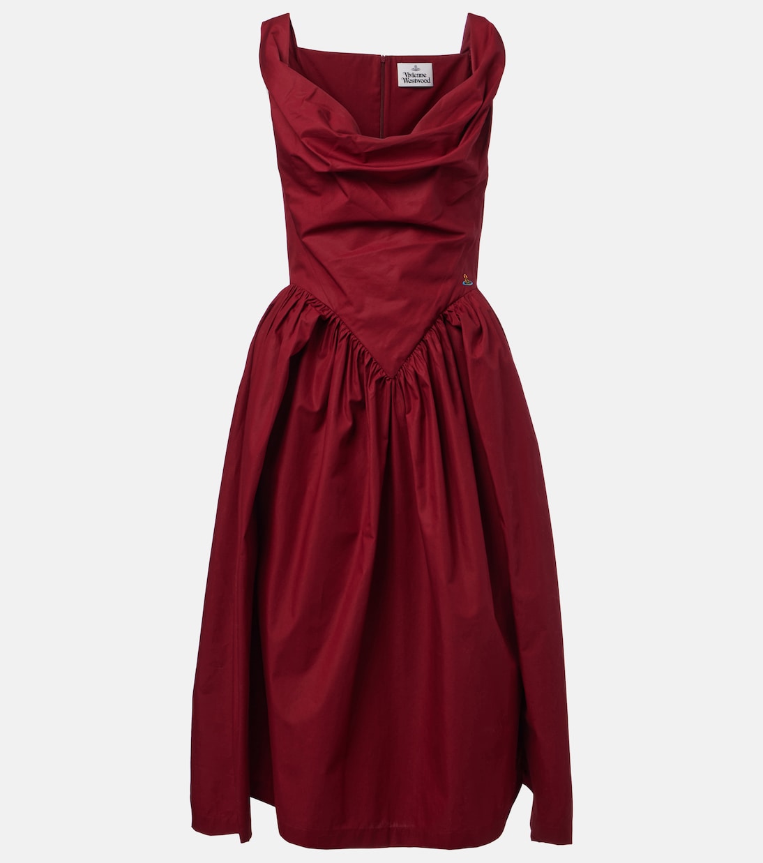 

Воскресное платье-бюстье из драпированного хлопка Vivienne Westwood, Aw25-Carmine