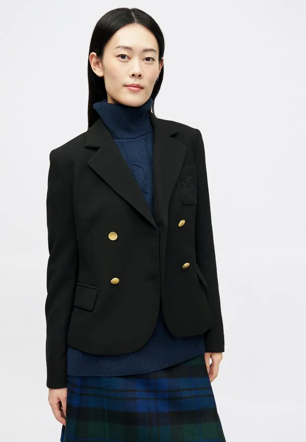 Пиджак приталенного кроя с вышивкой герба. Tommy Hilfiger, Black — фото 4