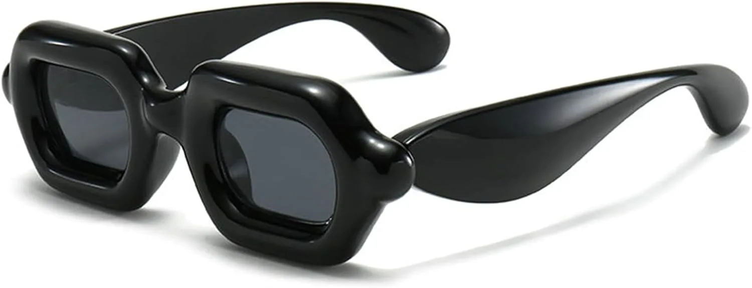 

Солнцезащитные очки в стиле панк от Helena для женщин и мужчин, хип-хоп, градиентные, роскошные, с толстыми многоугольными линзами, модные очки в стиле Y2K, C1