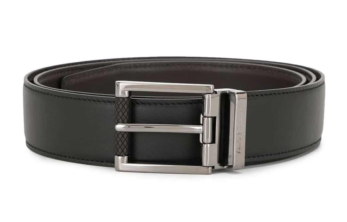 

Кожаные ремни из телячьей кожи для мужчин, 3 см Ferragamo, черный