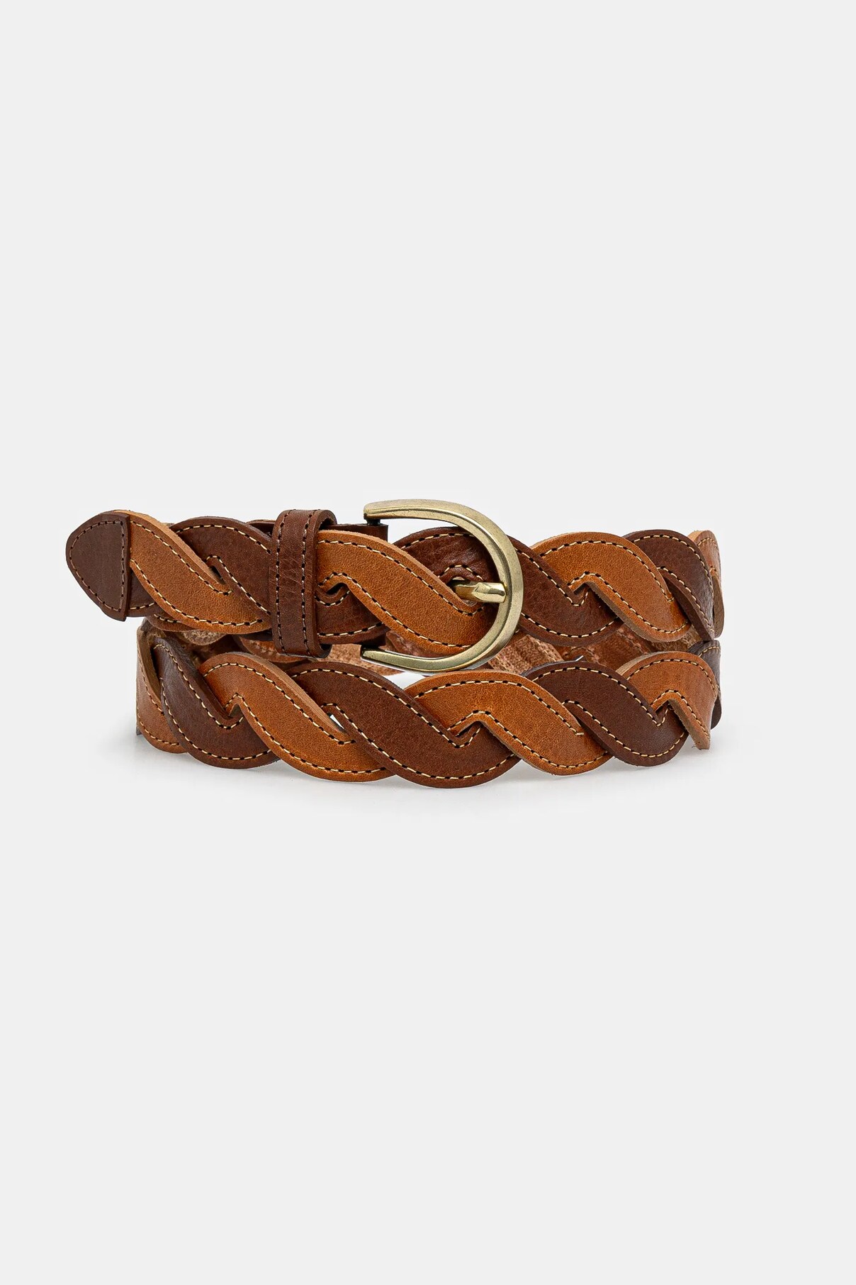 

Кожаный ремень La Ceinture Tresse Drôle De Monsieur, коричневый