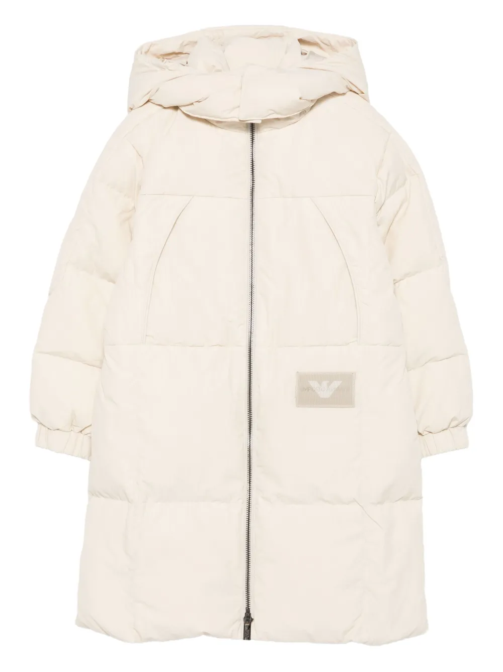 

Стеганое пальто с капюшоном Emporio Armani Kids, нейтральный